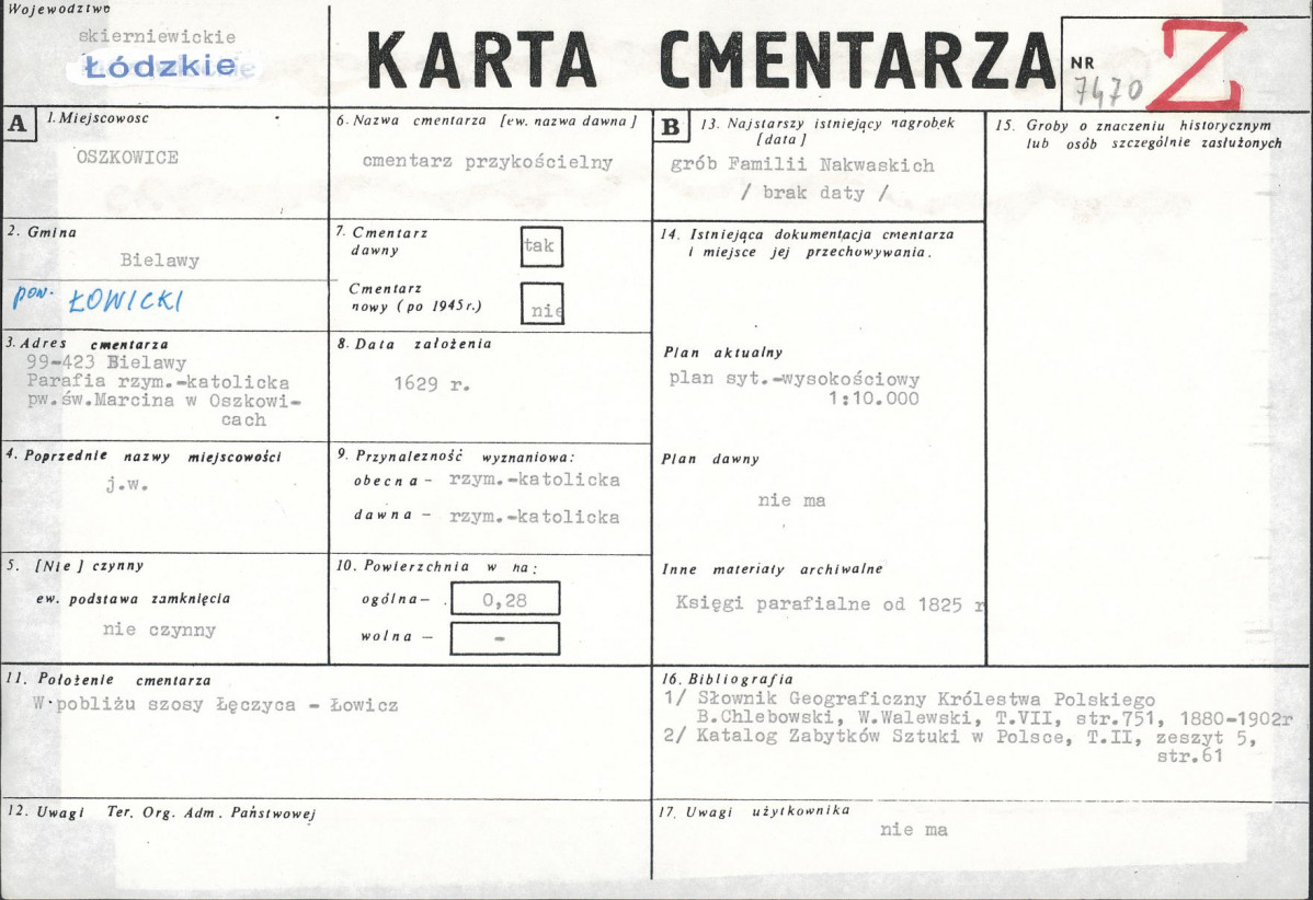Karta cmentarza, skan nr 1