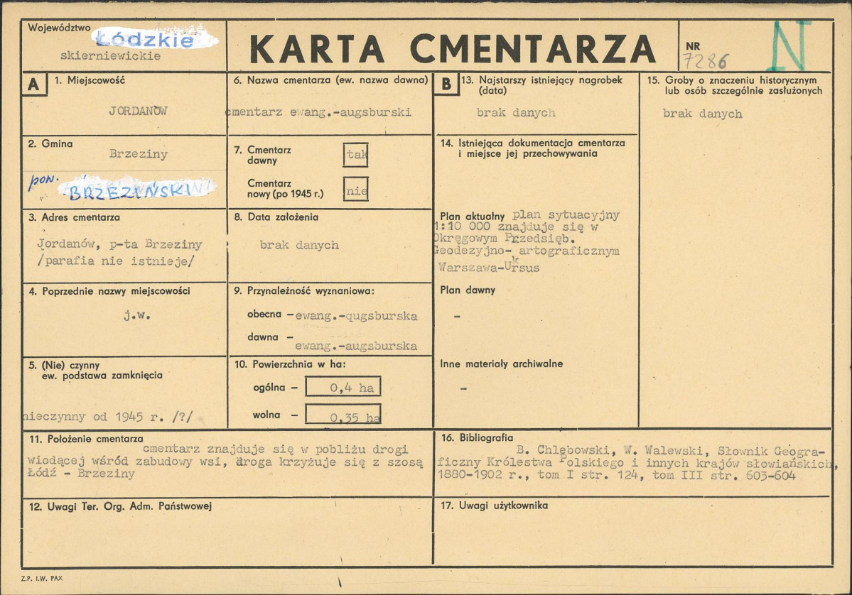 Karta cmentarza, skan nr 1