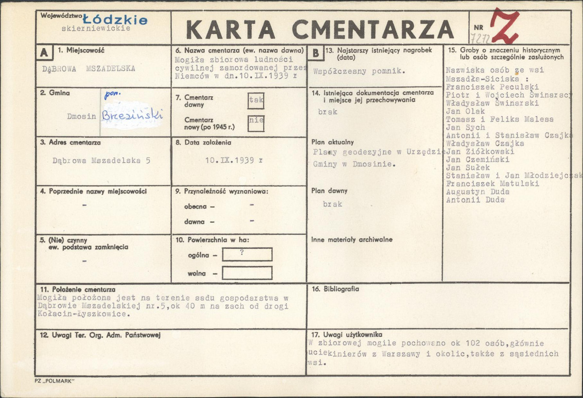 Karta cmentarza, skan nr 1