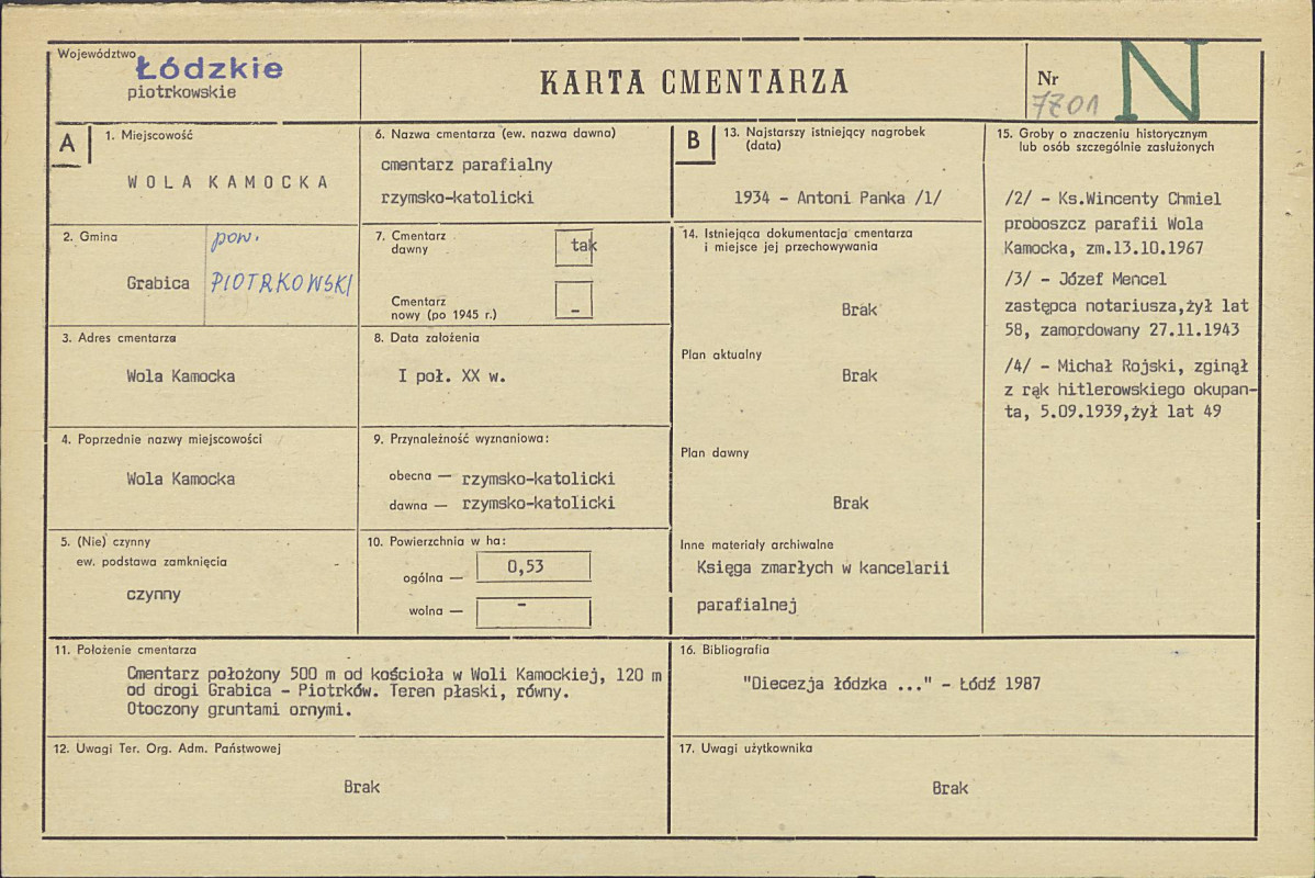 Karta cmentarza, skan nr 1