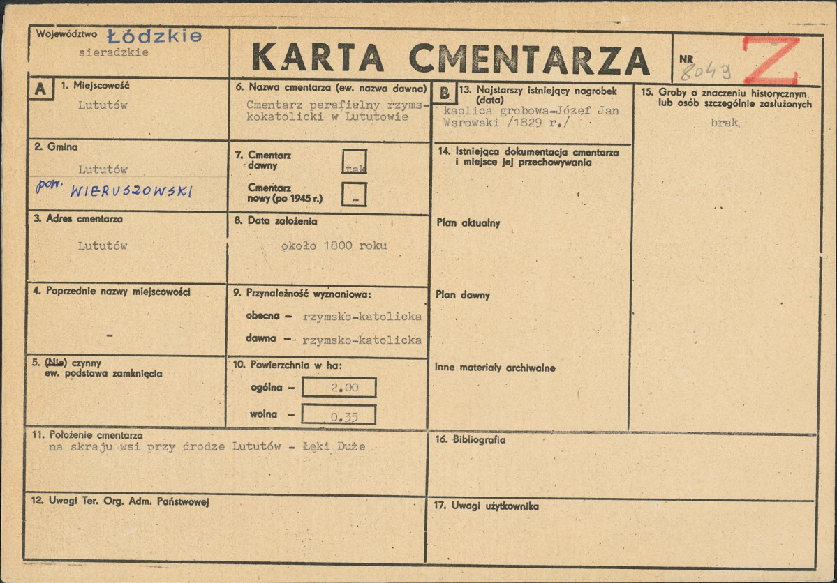 Karta cmentarza, skan nr 1