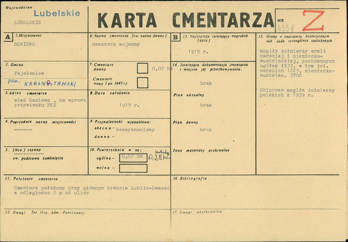 Karta cmentarza, skan nr 1