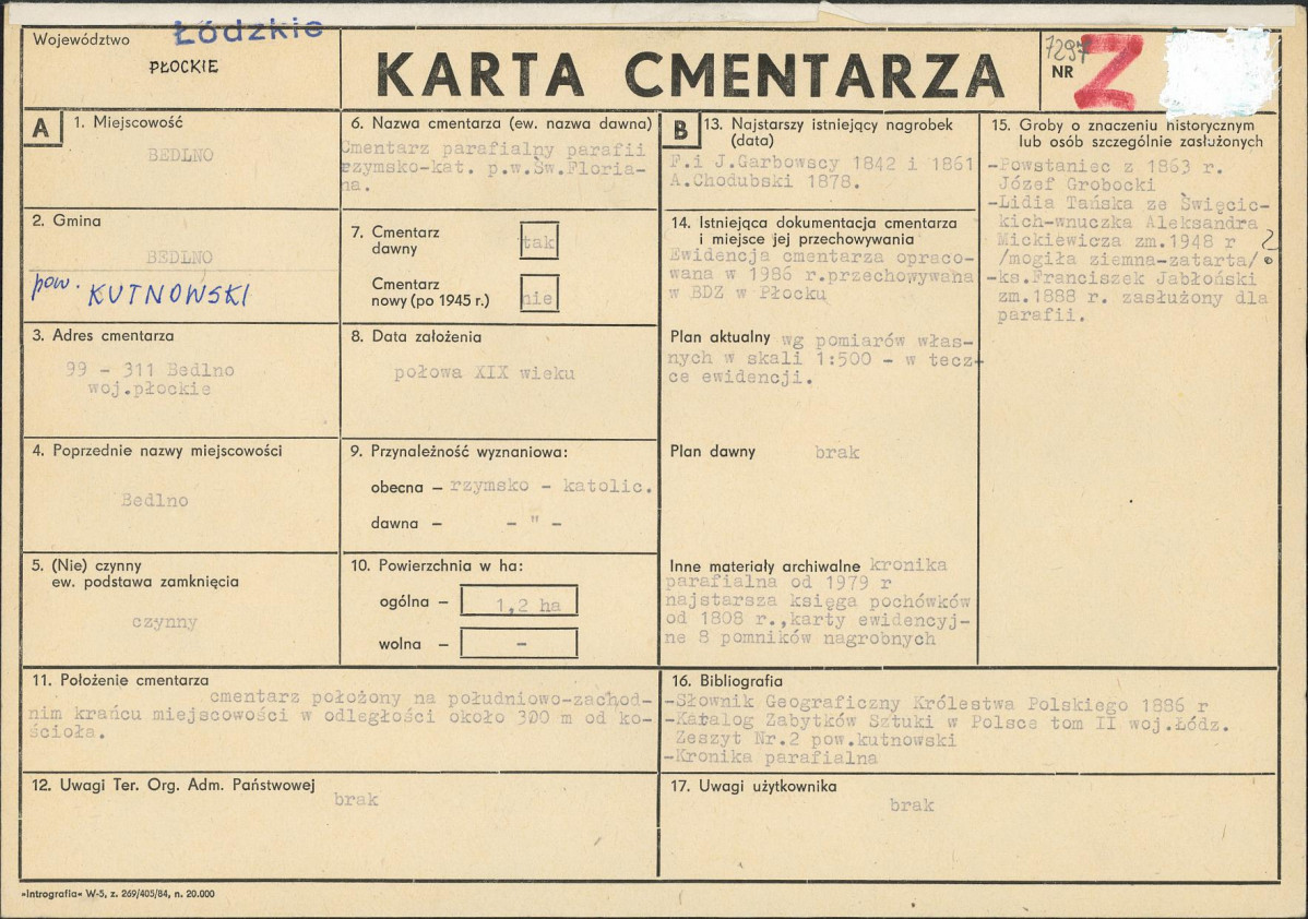 Karta cmentarza, skan nr 1