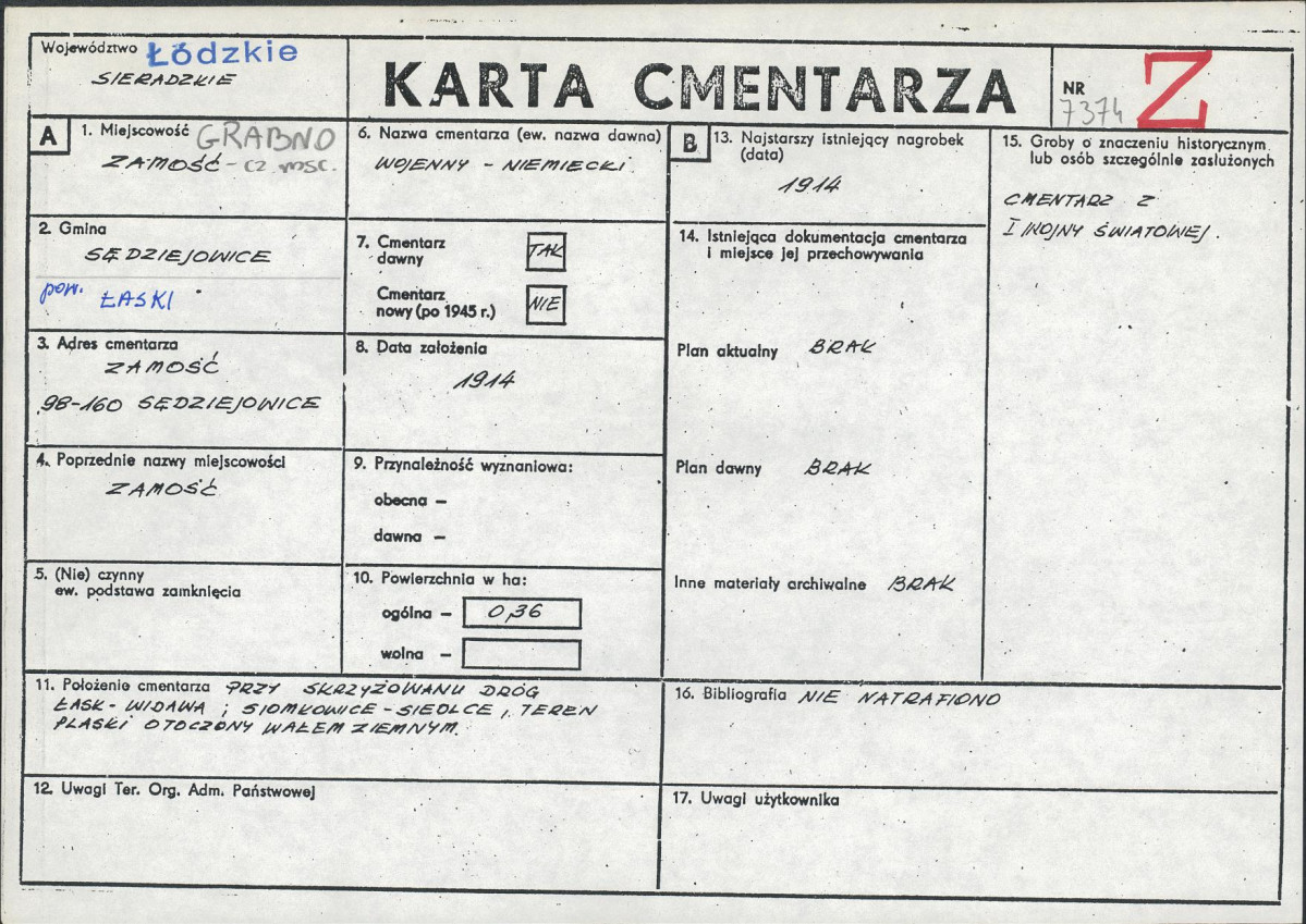 Karta cmentarza, skan nr 1