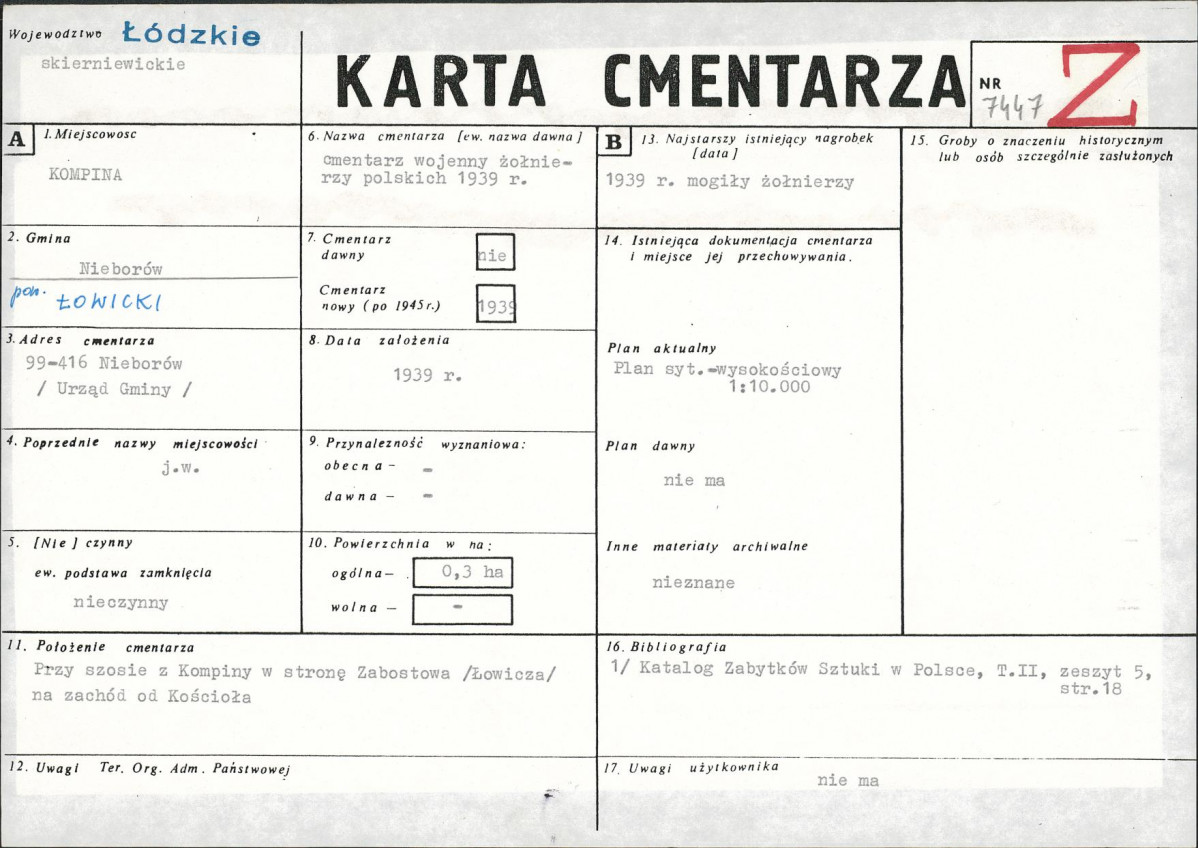 Karta cmentarza, skan nr 1