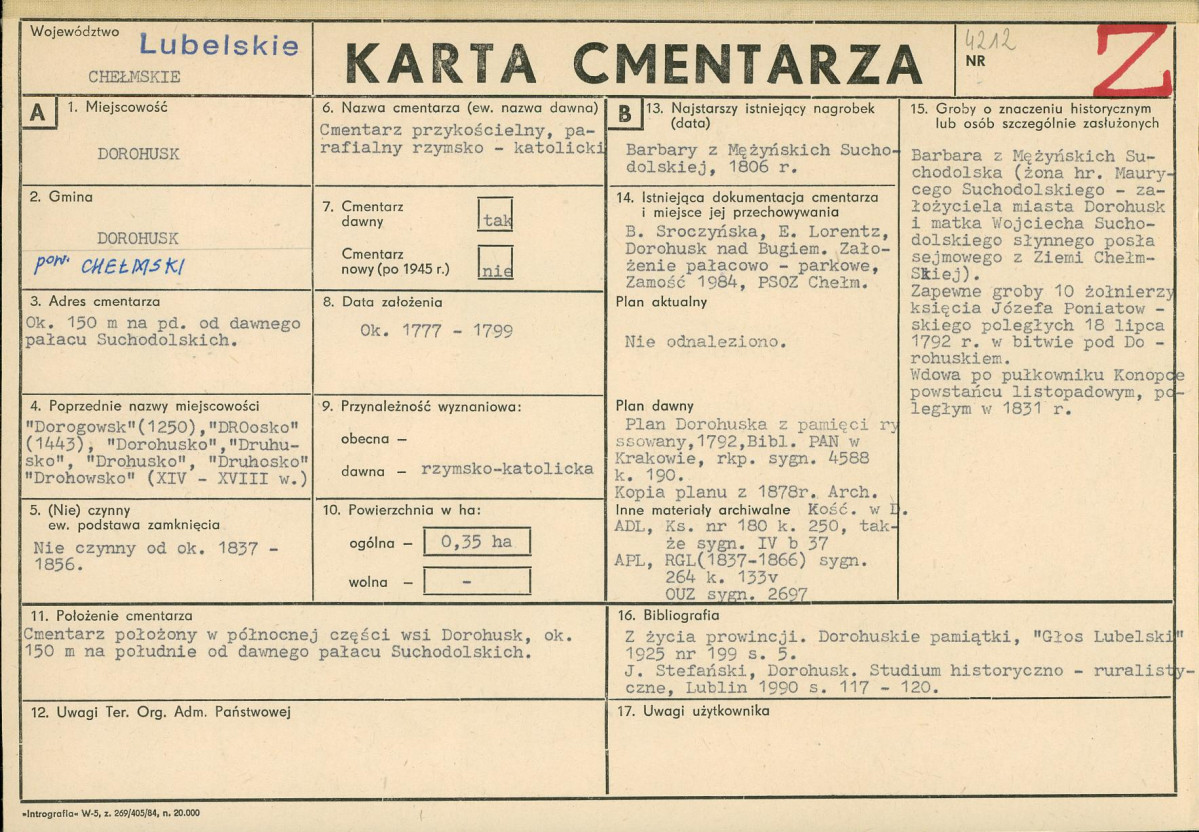 Karta cmentarza, skan nr 1