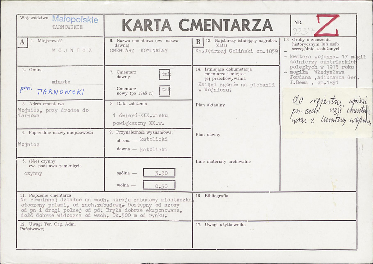 Karta cmentarza, skan nr 1