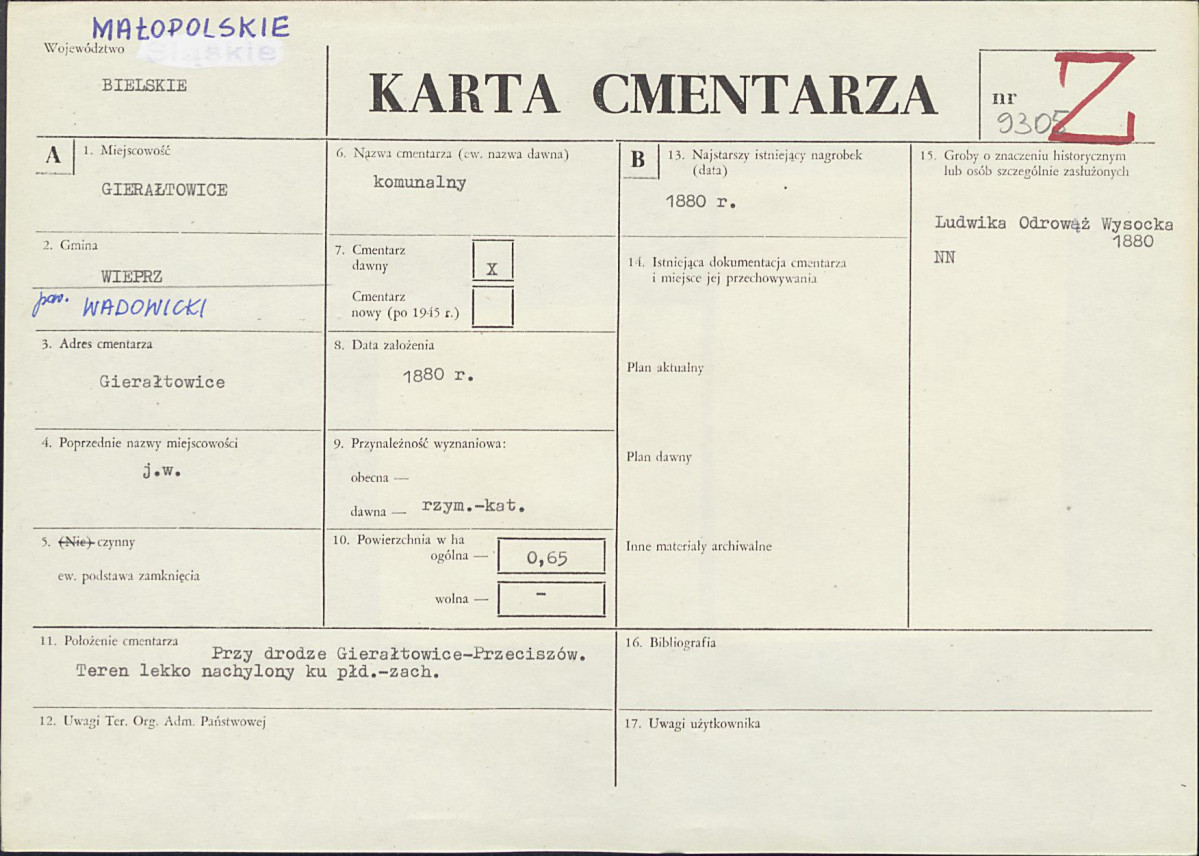 Karta cmentarza, skan nr 1