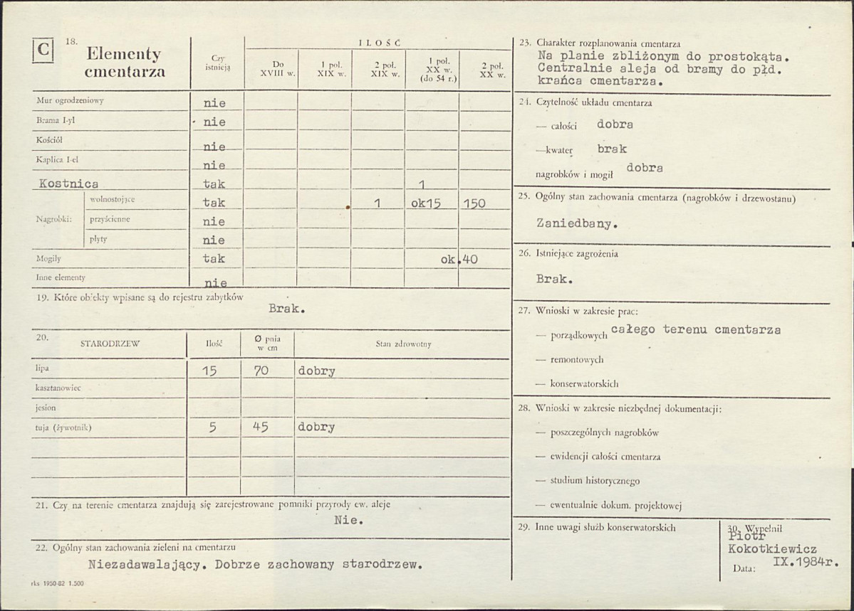 Karta cmentarza, skan nr 2