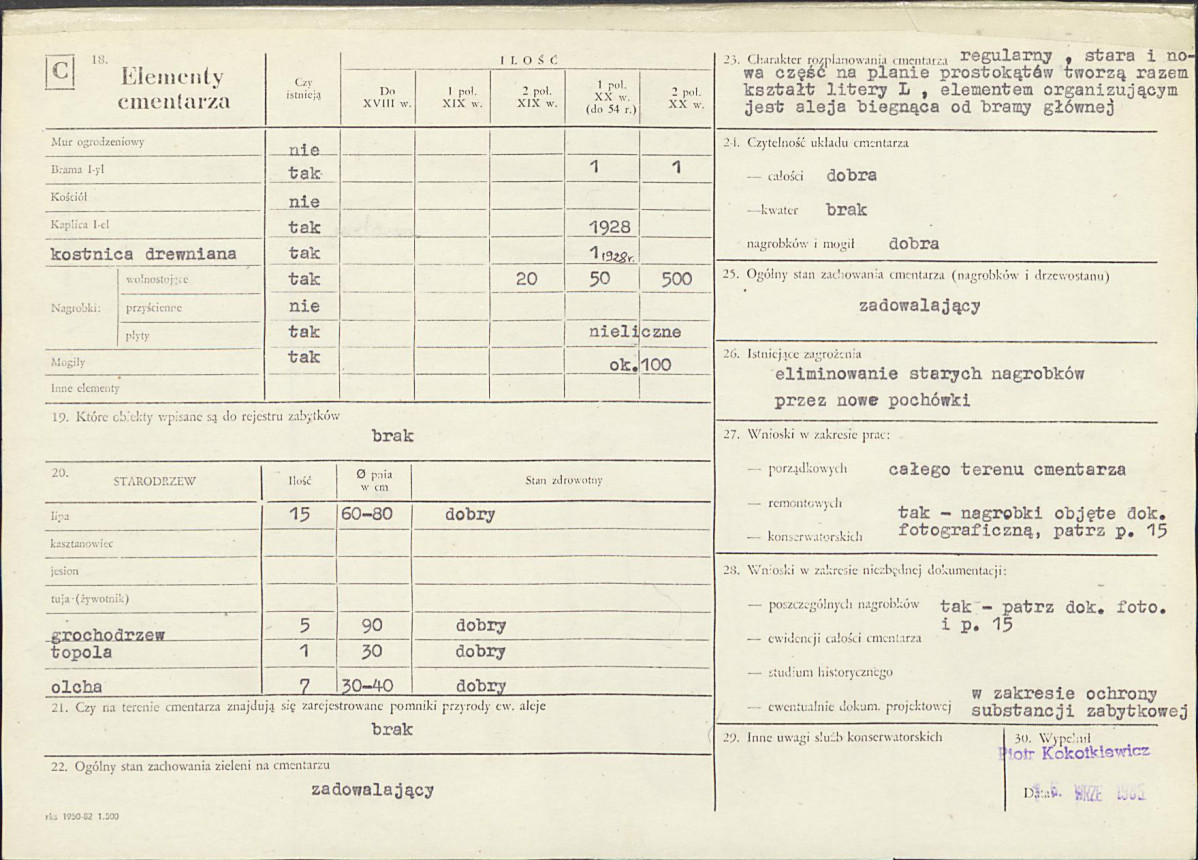 Karta cmentarza, skan nr 2