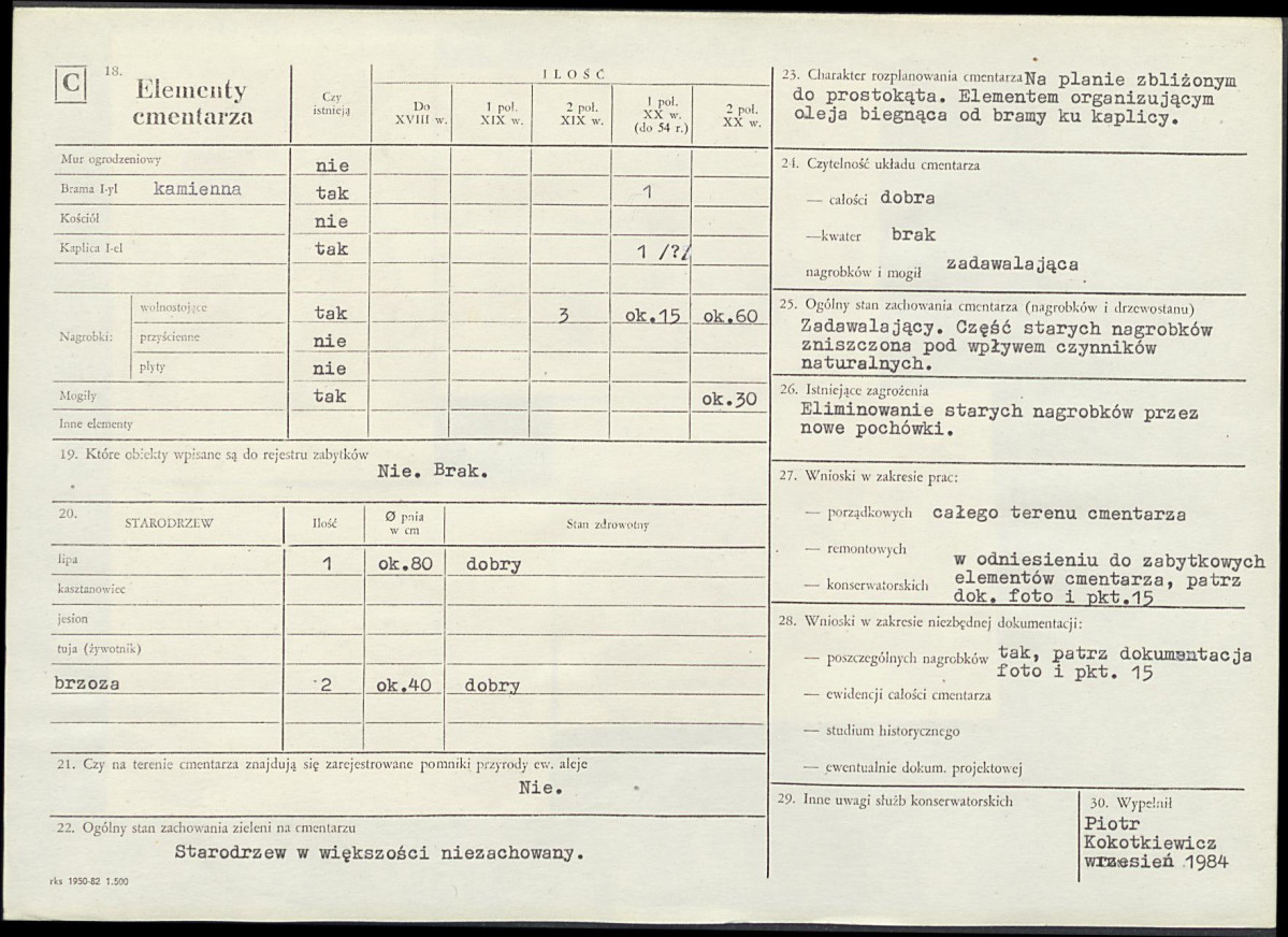 Karta cmentarza, skan nr 2