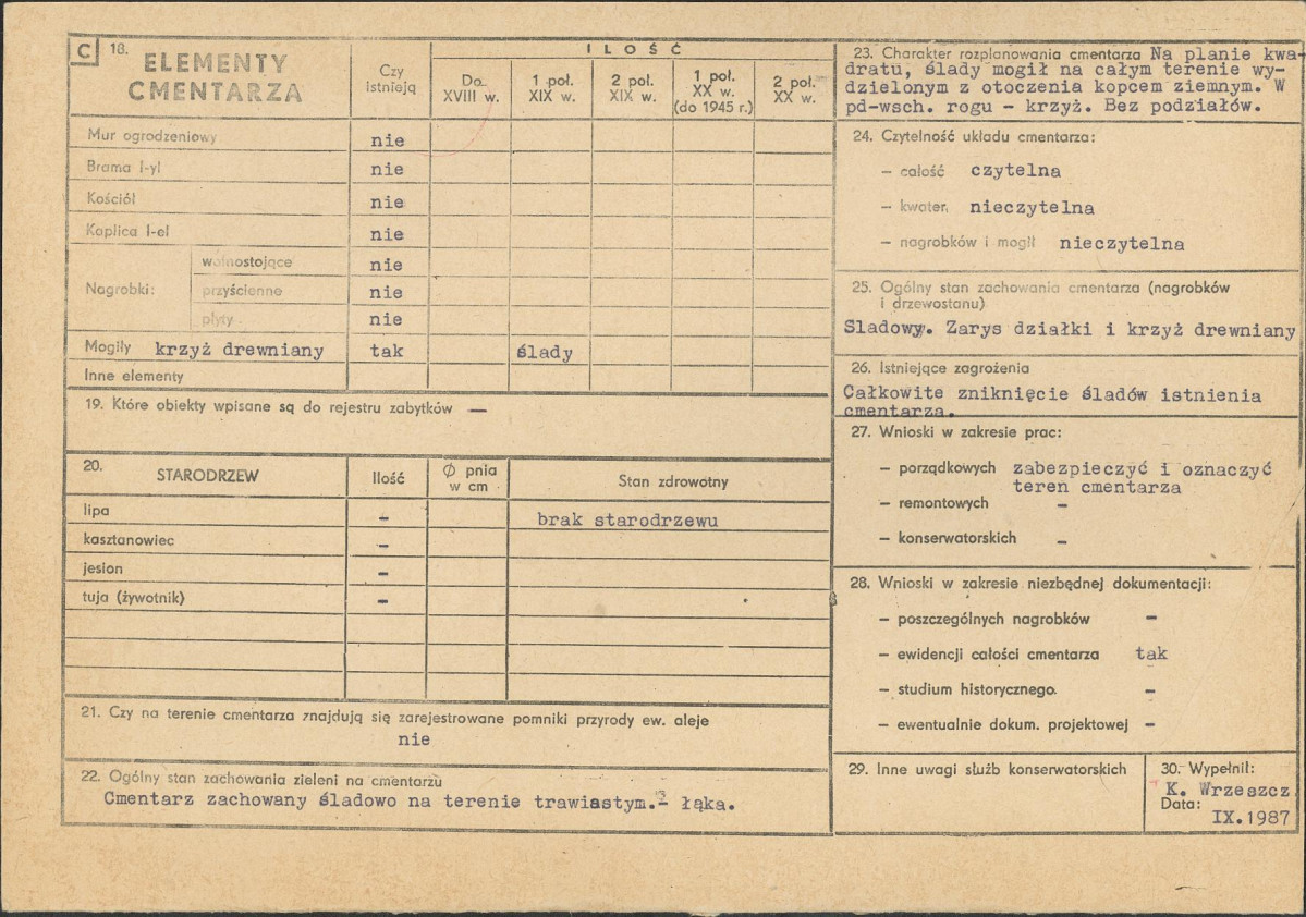 Karta cmentarza, skan nr 2