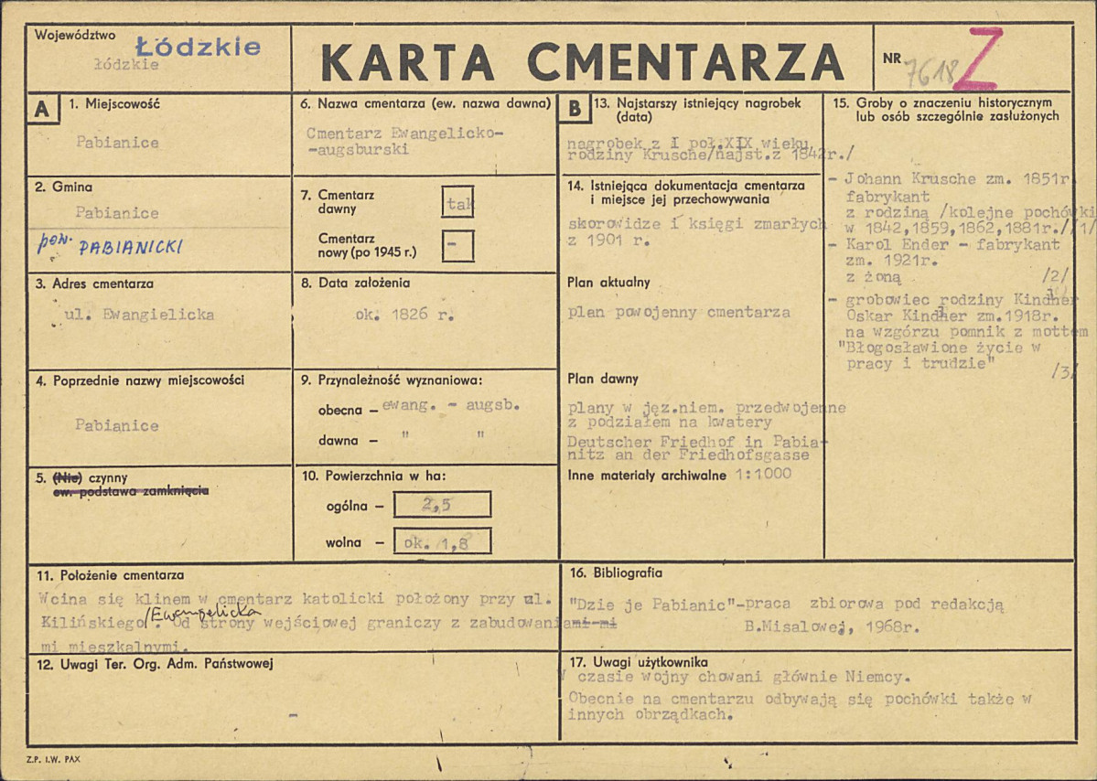 Karta cmentarza, skan nr 1