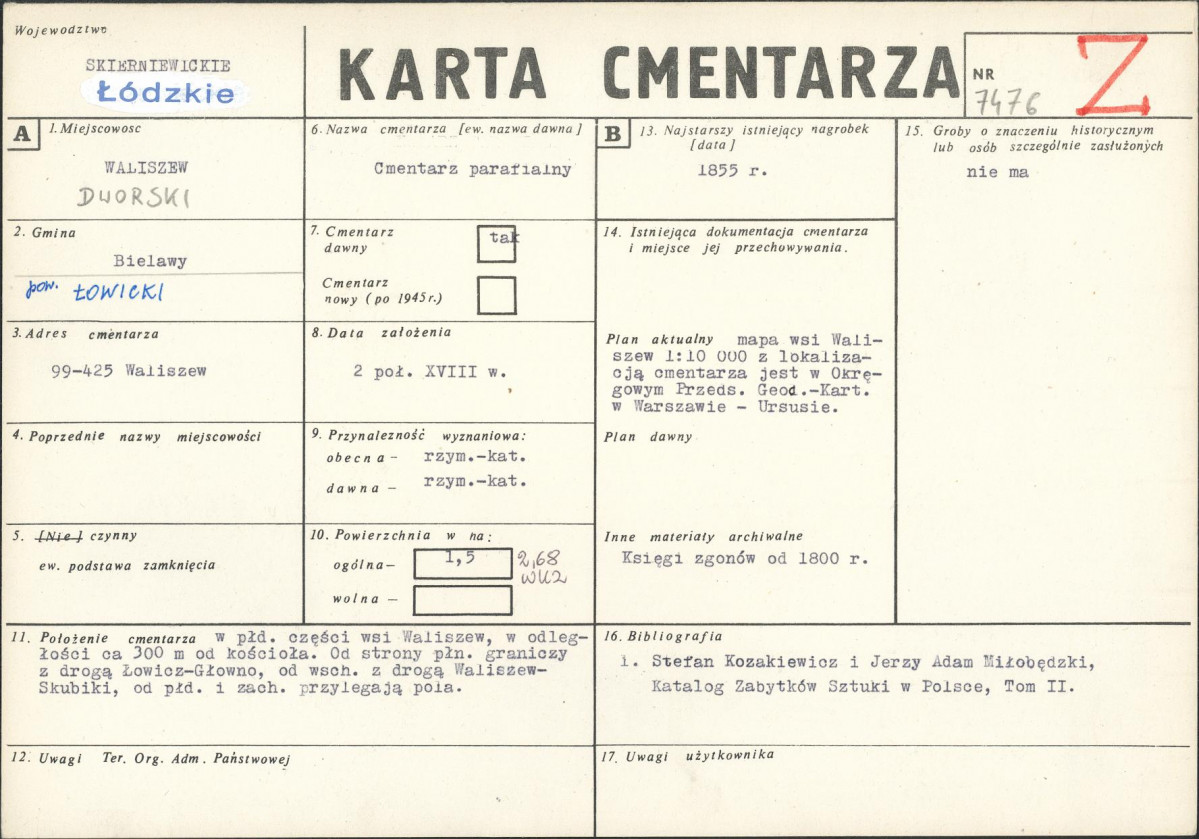 Karta cmentarza, skan nr 1