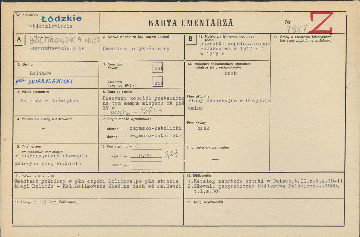 Karta cmentarza, skan nr 1