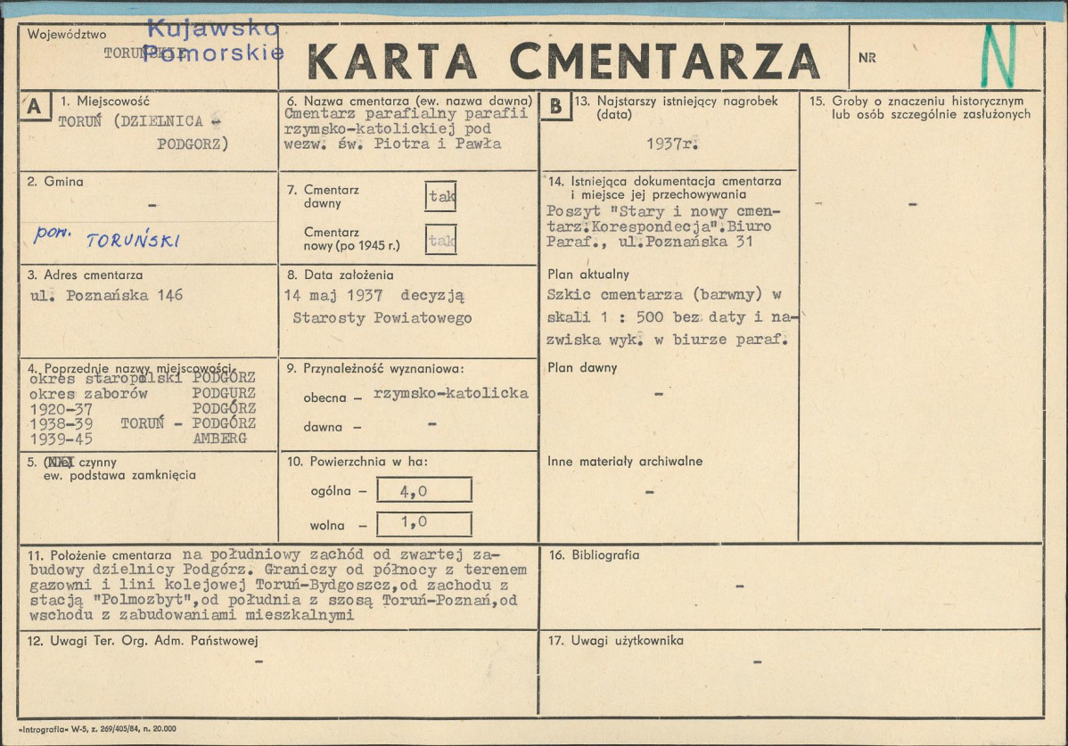 Karta cmentarza, skan nr 1