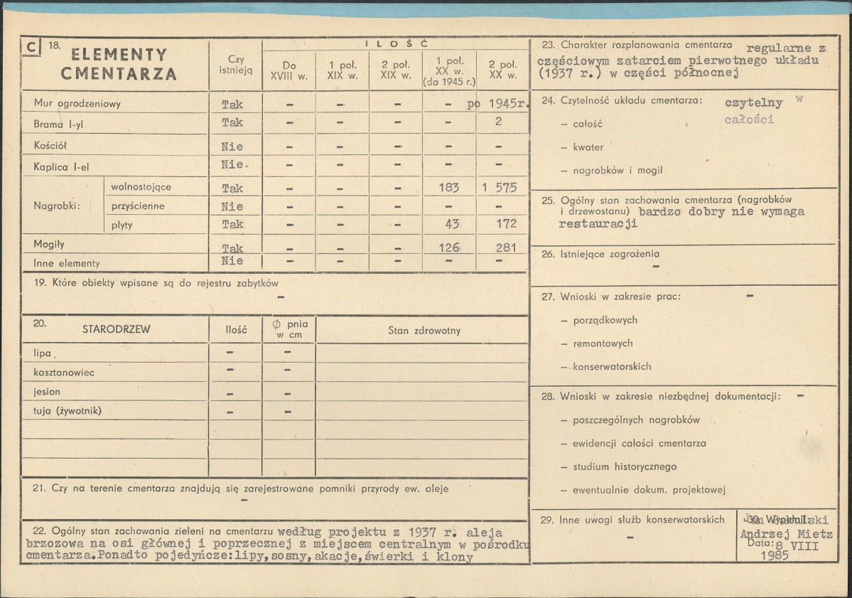 Karta cmentarza, skan nr 2