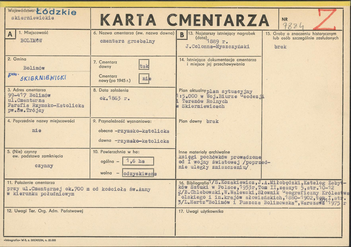Karta cmentarza, skan nr 1