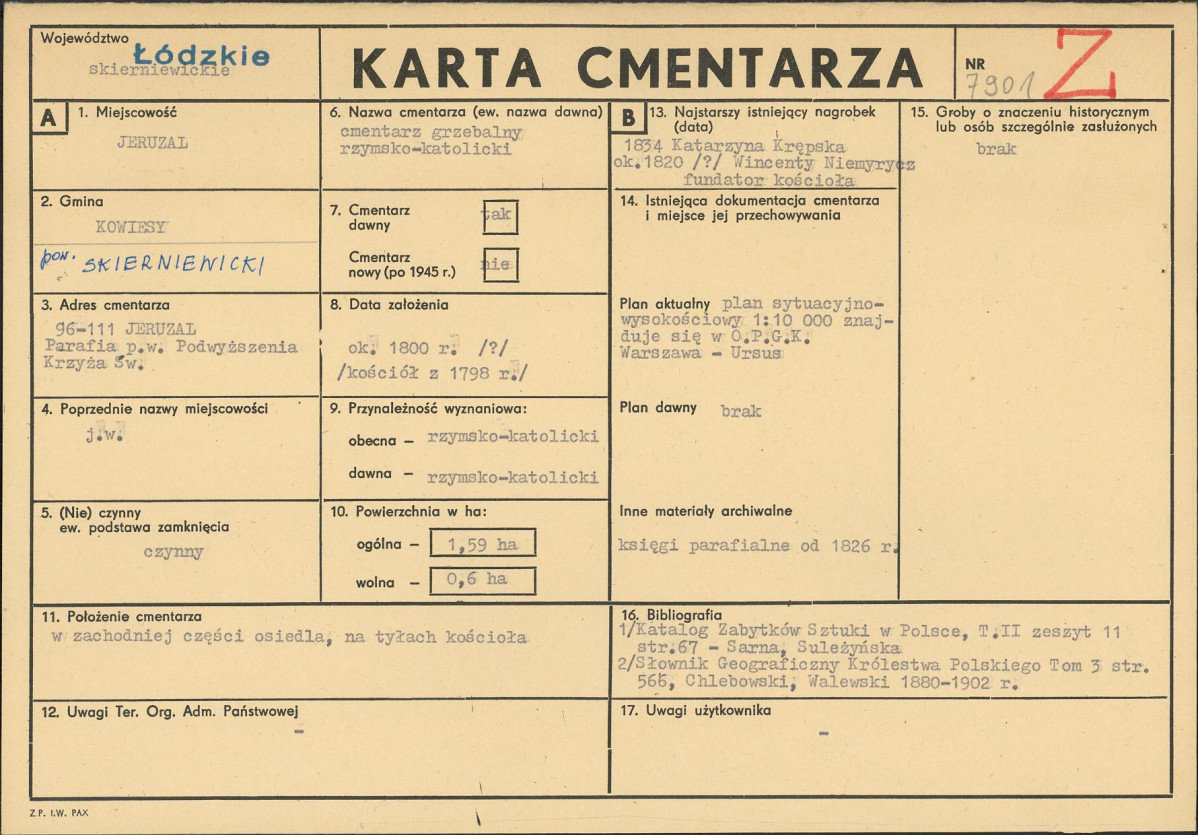 Karta cmentarza, skan nr 1