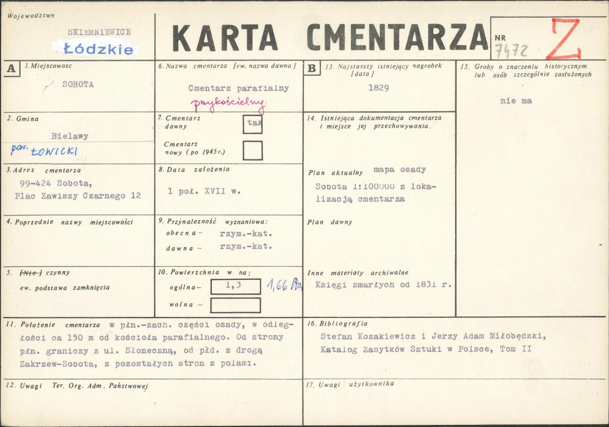 Karta cmentarza, skan nr 1
