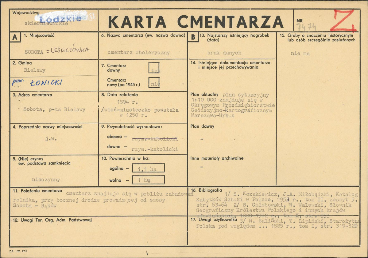 Karta cmentarza, skan nr 1