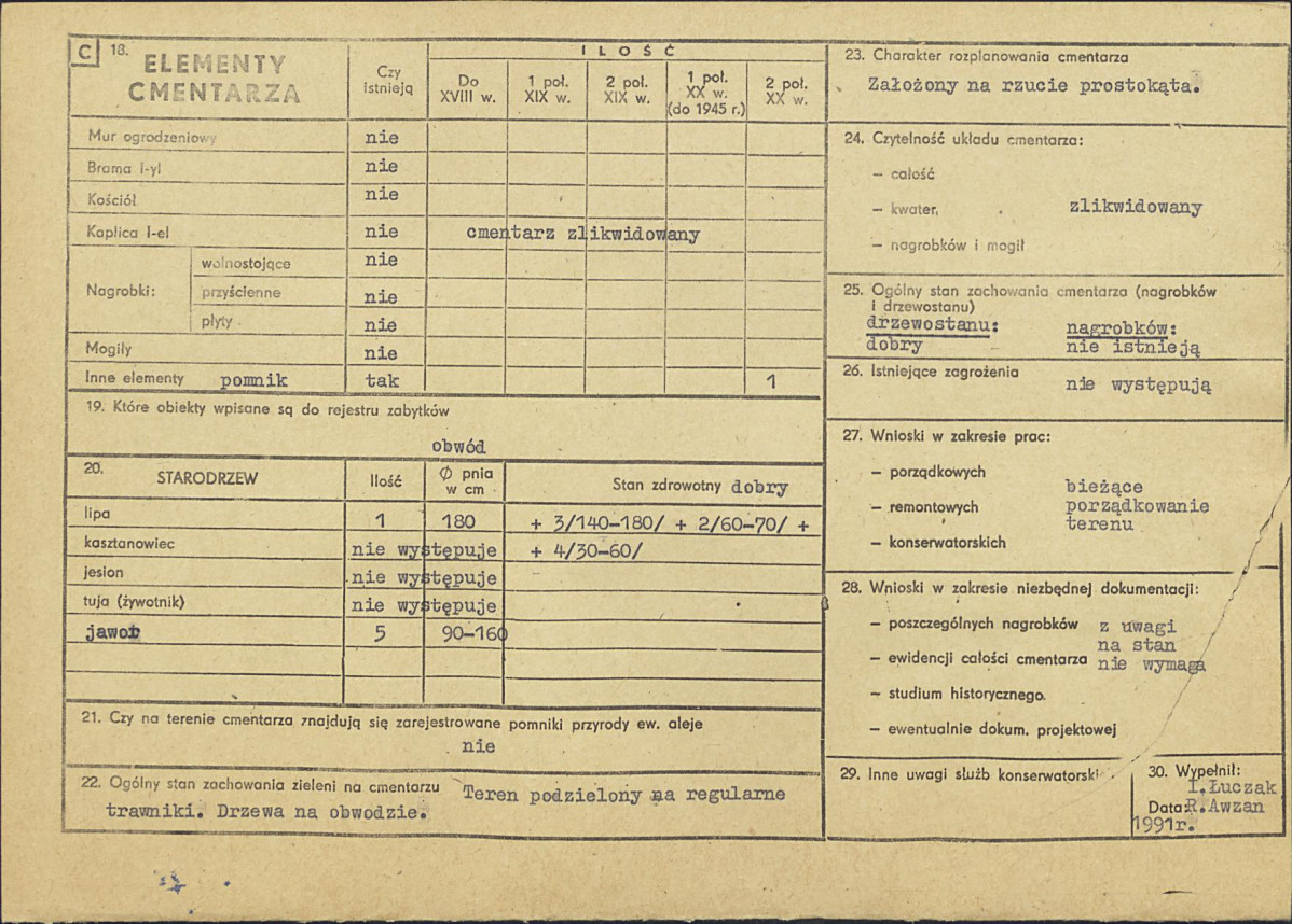 Karta cmentarza, skan nr 2
