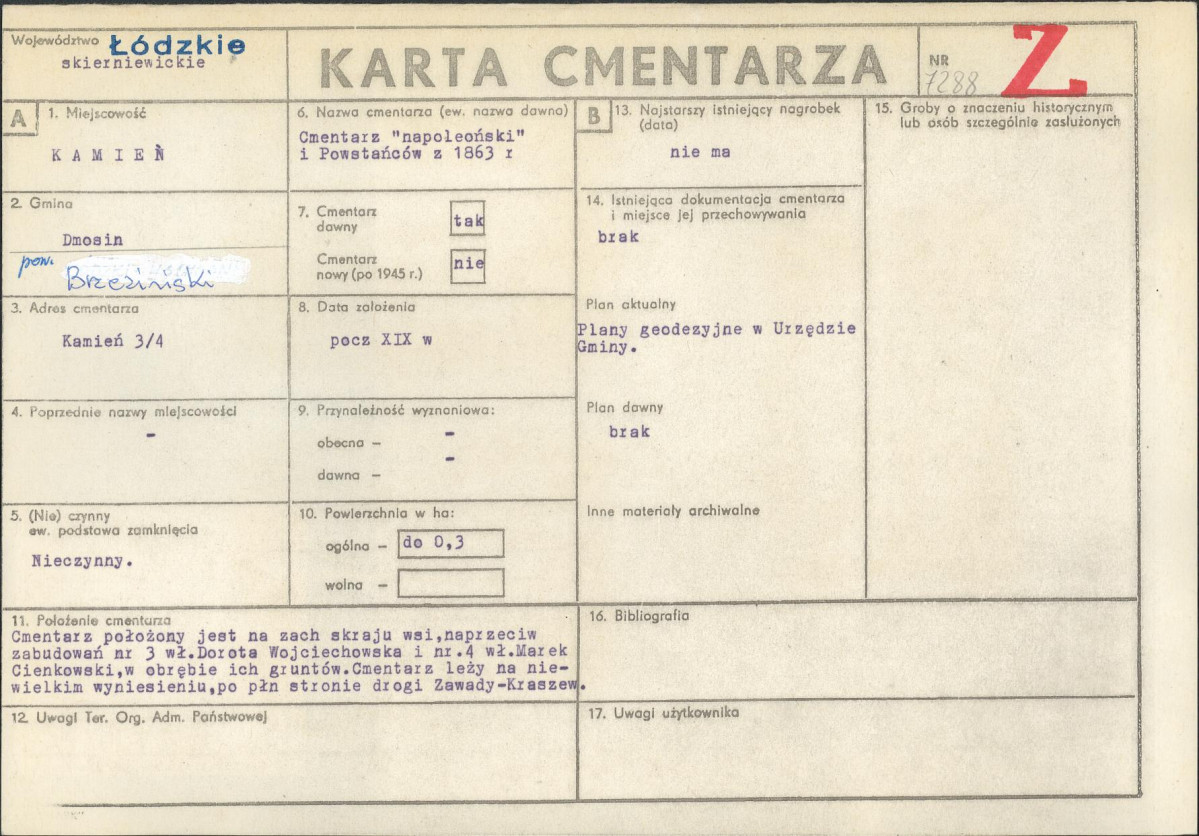 Karta cmentarza, skan nr 1