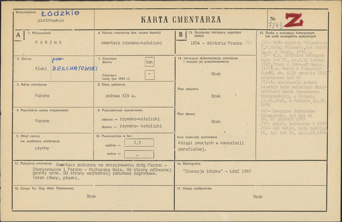Karta cmentarza, skan nr 1