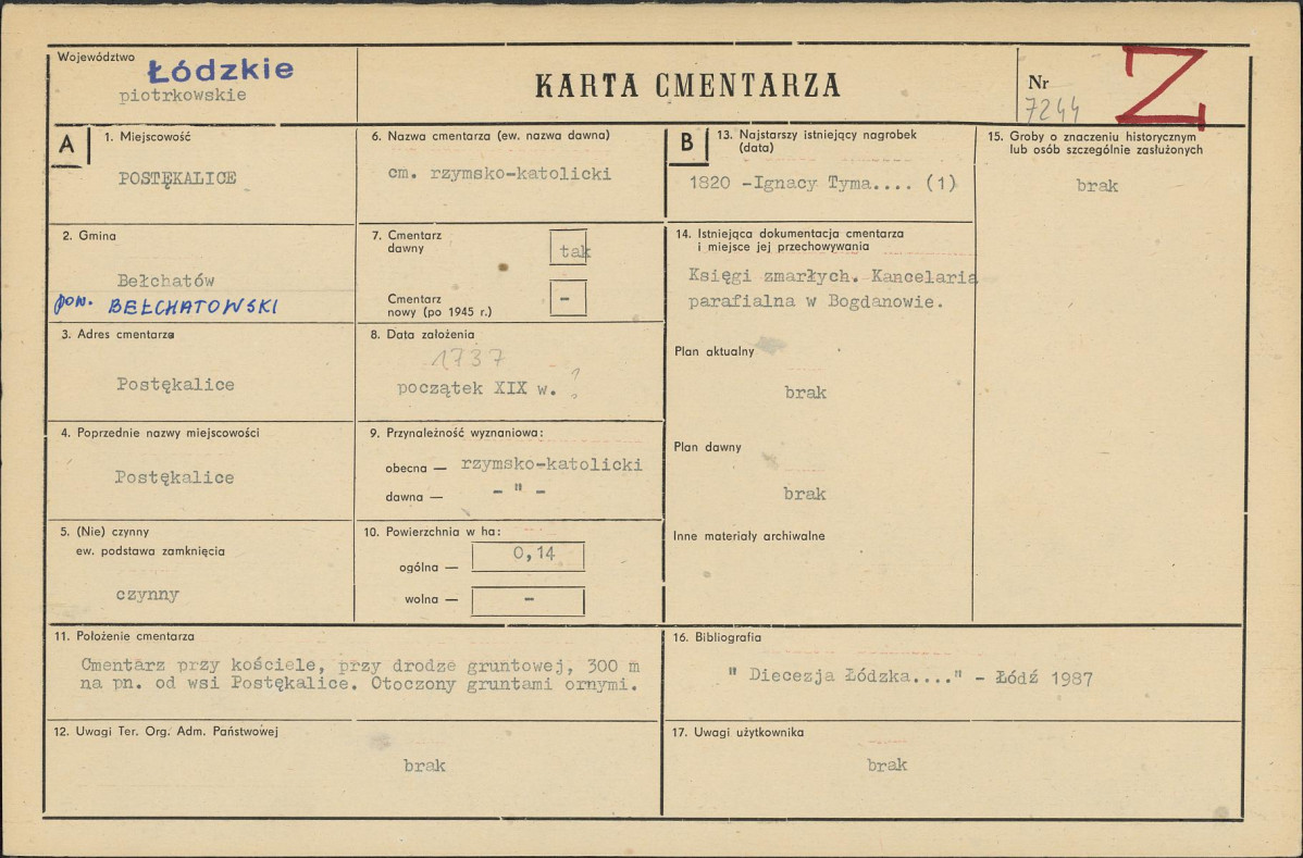 Karta cmentarza, skan nr 1