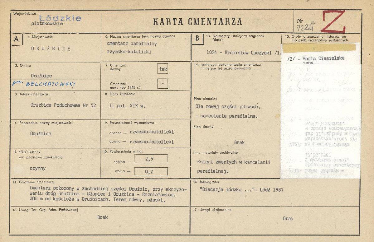 Karta cmentarza, skan nr 1