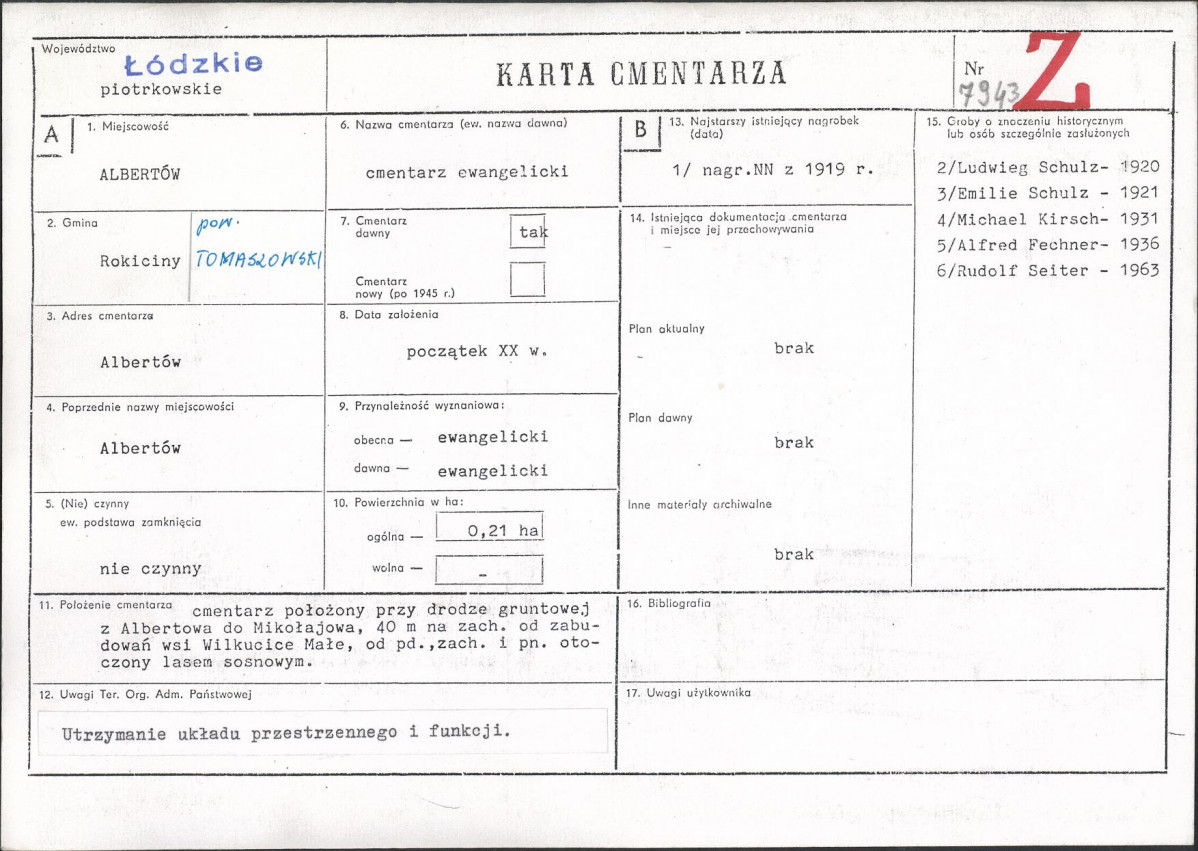Karta cmentarza, skan nr 1