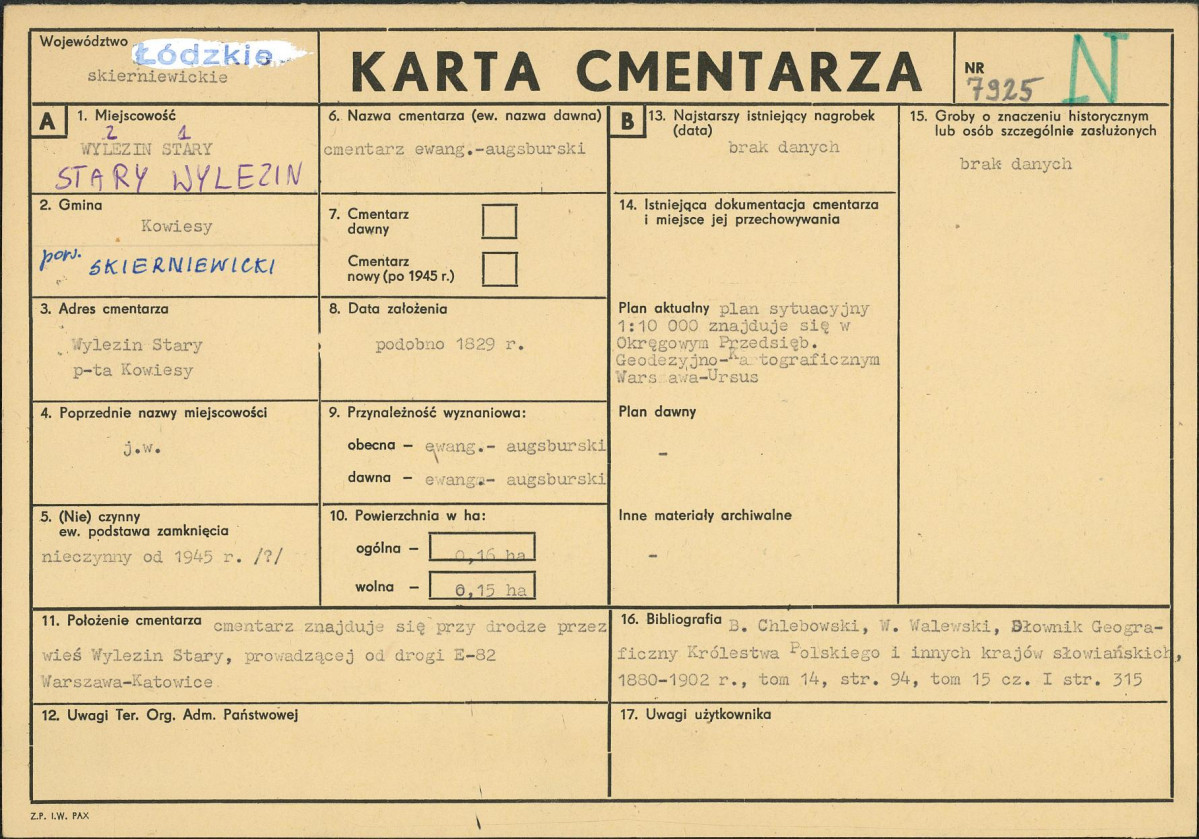 Karta cmentarza, skan nr 1