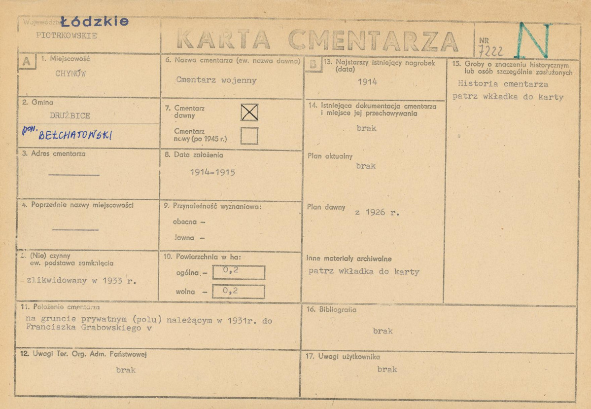 Karta cmentarza, skan nr 1