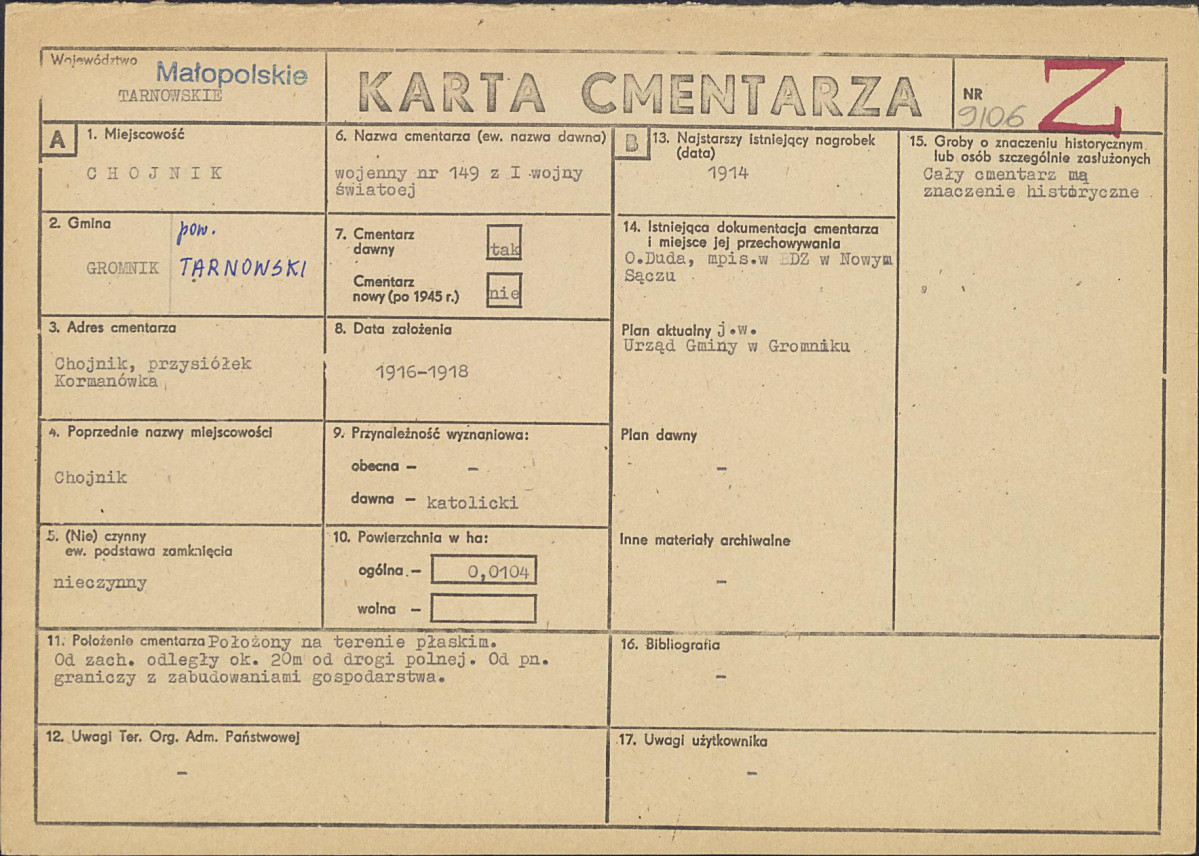 Karta cmentarza, skan nr 1