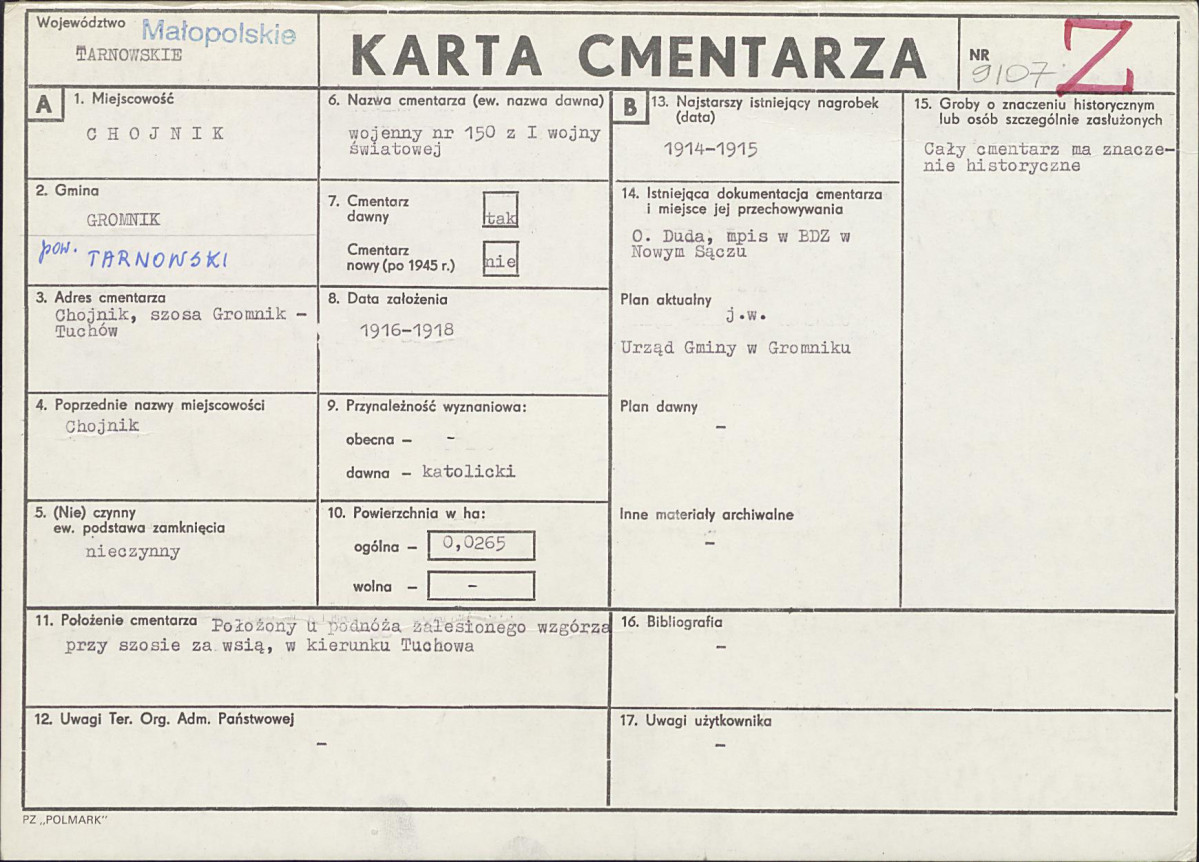 Karta cmentarza, skan nr 1