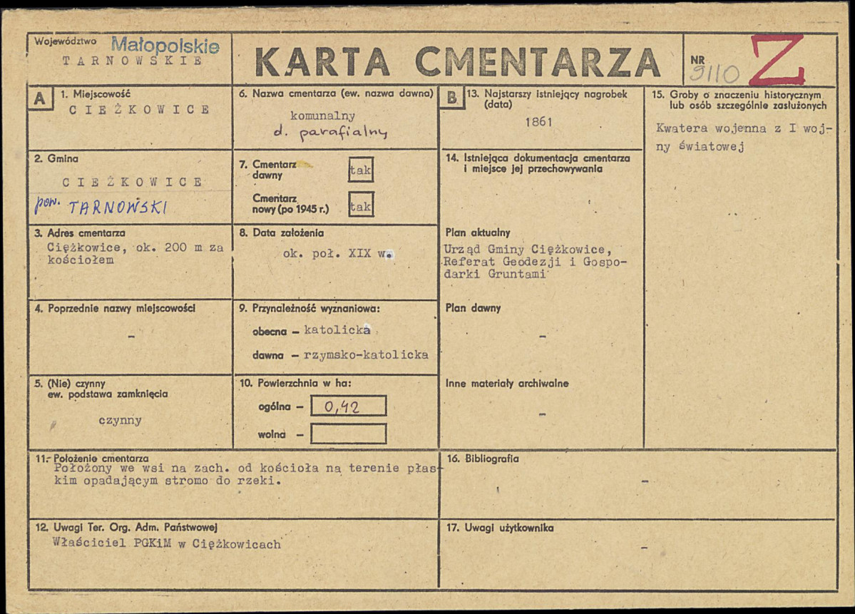 Karta cmentarza, skan nr 1