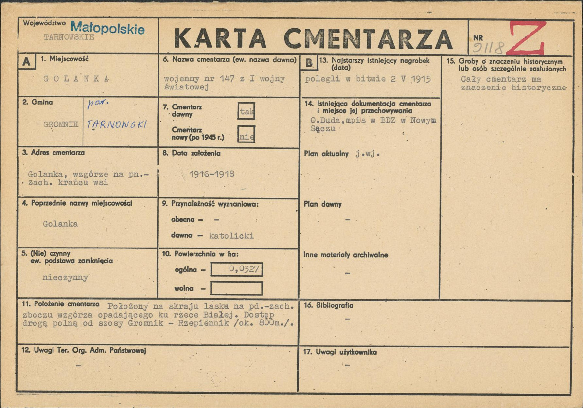 Karta cmentarza, skan nr 1