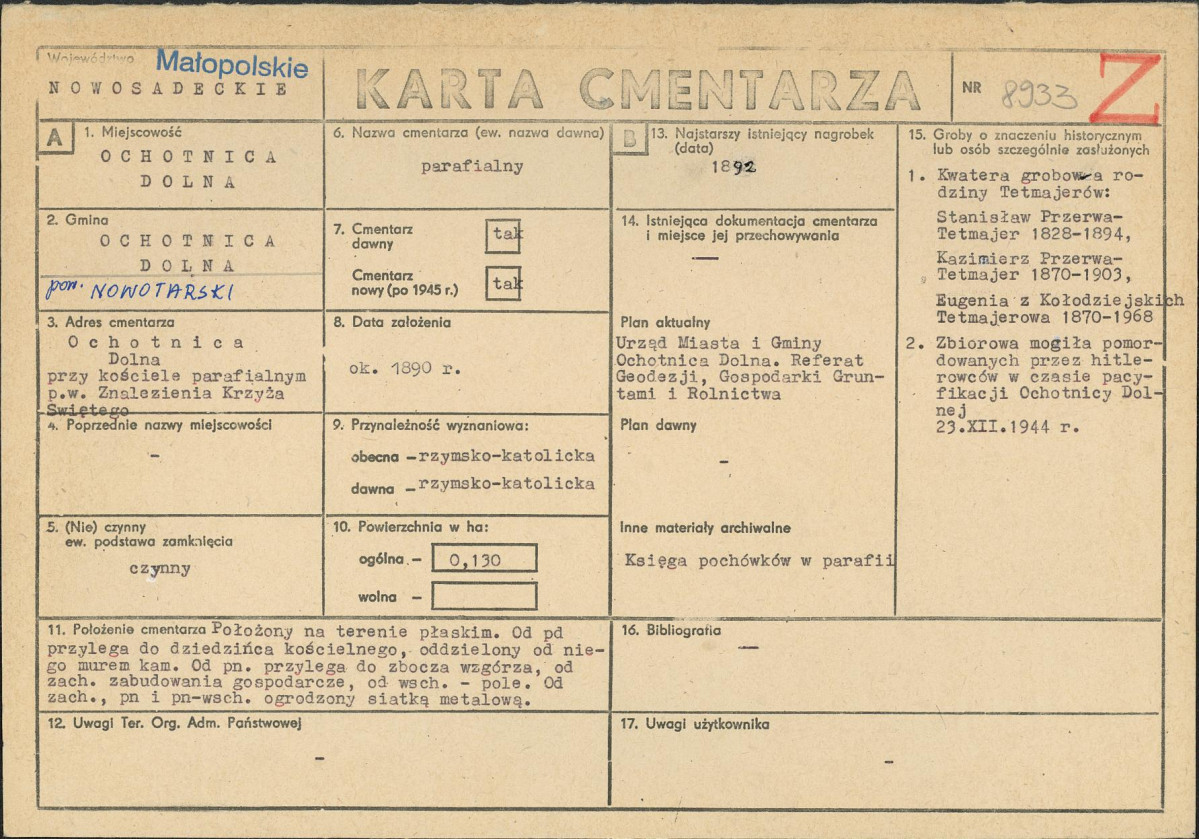 Karta cmentarza, skan nr 1