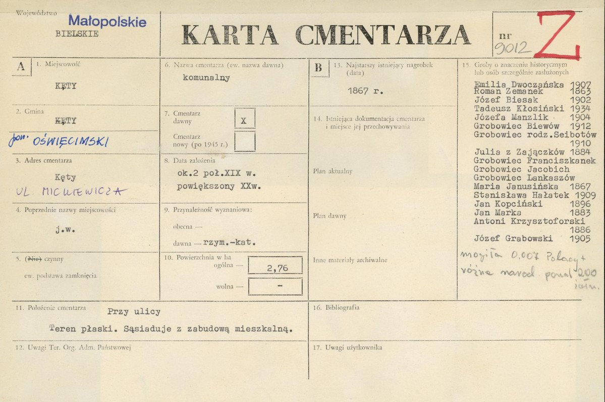 Karta cmentarza, skan nr 1