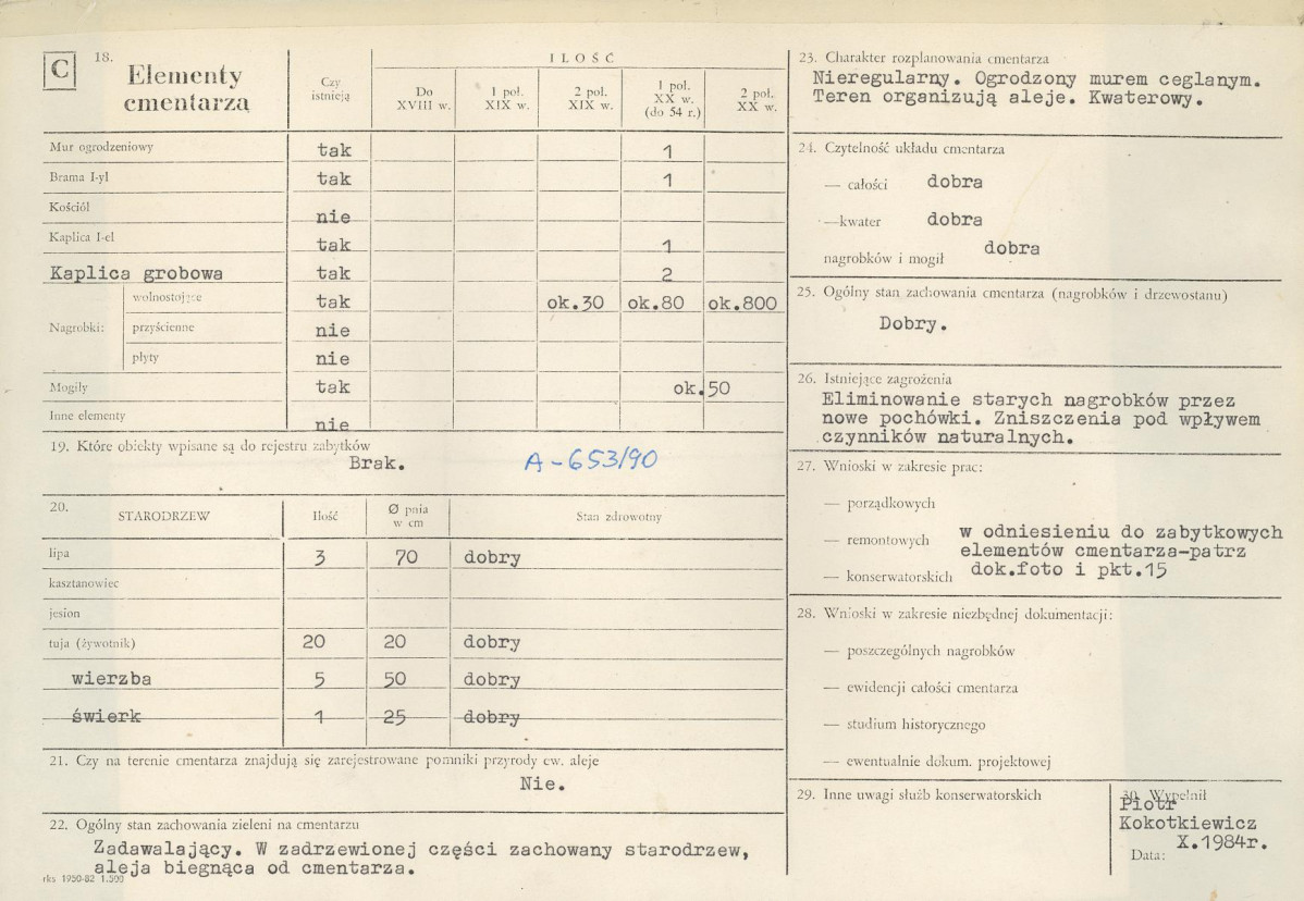 Karta cmentarza, skan nr 2