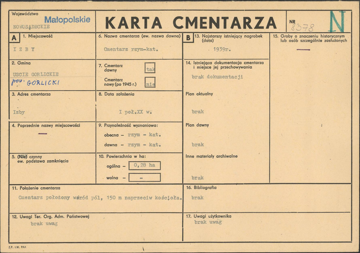 Karta cmentarza, skan nr 1