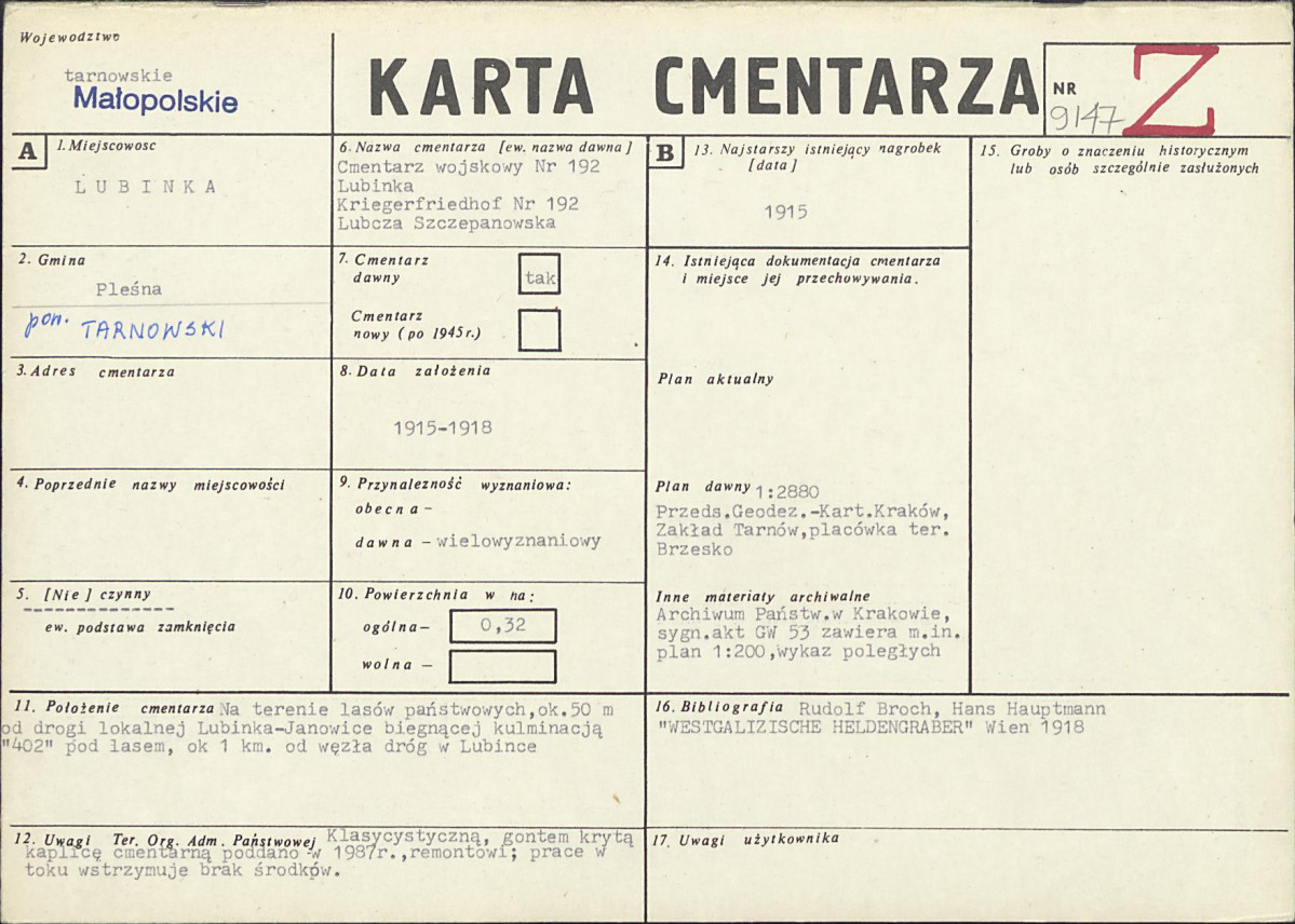 Karta cmentarza, skan nr 1