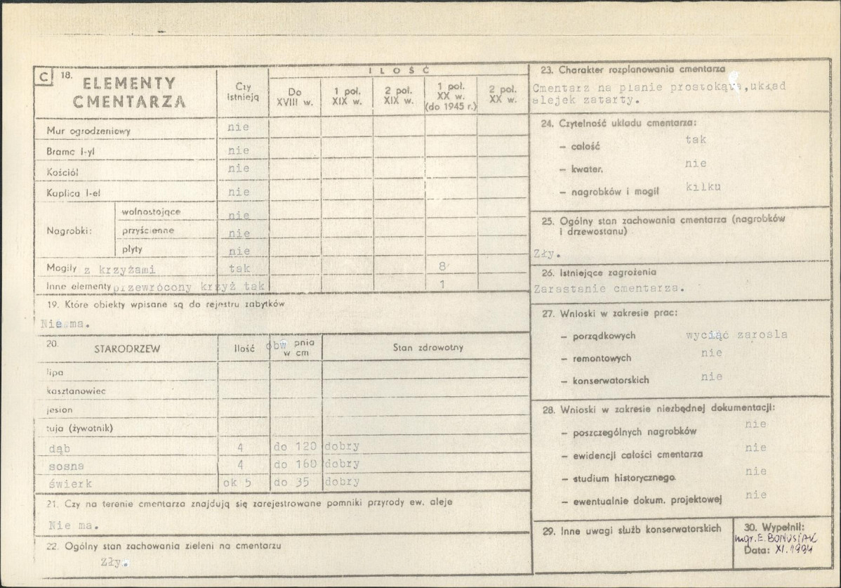 Karta cmentarza, skan nr 2