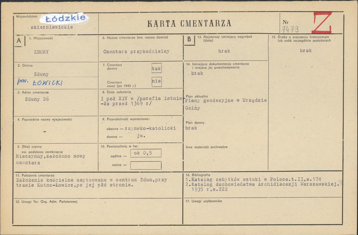 Karta cmentarza, skan nr 1