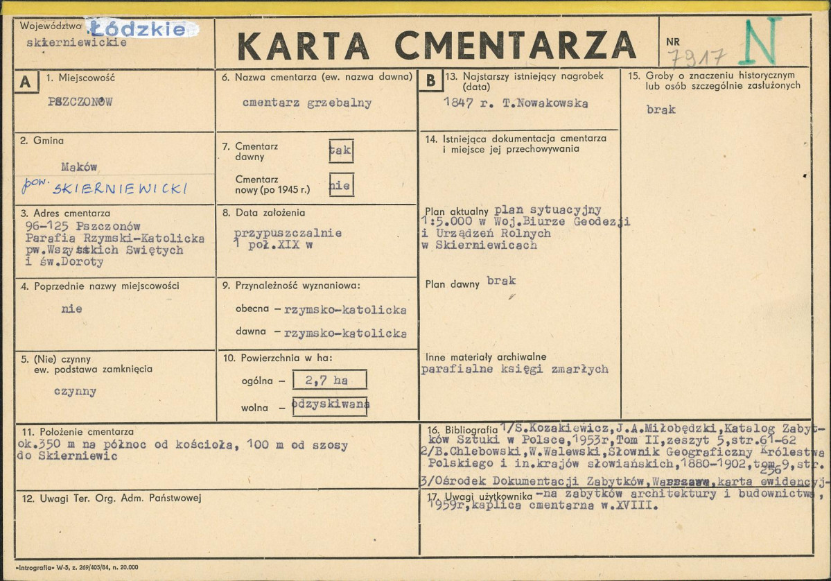 Karta cmentarza, skan nr 1
