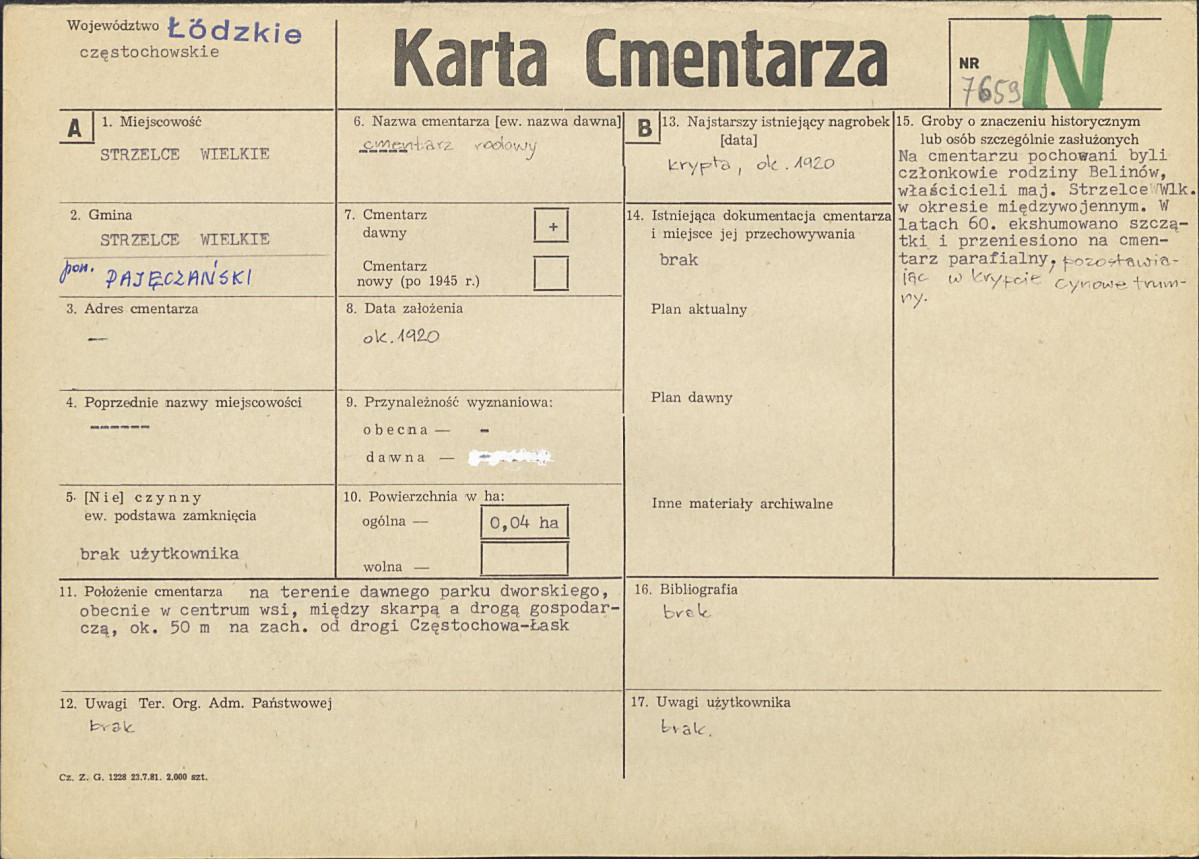Karta cmentarza, skan nr 1