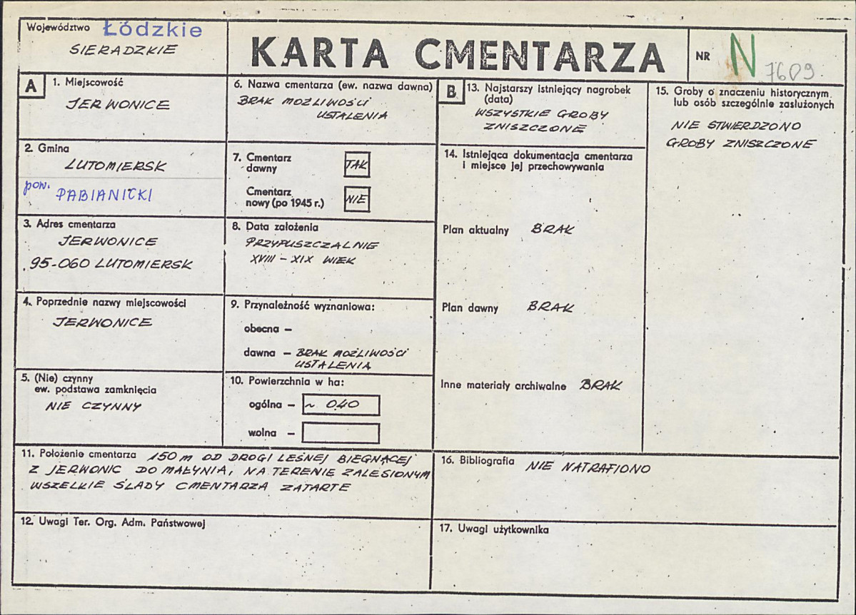 Karta cmentarza, skan nr 1