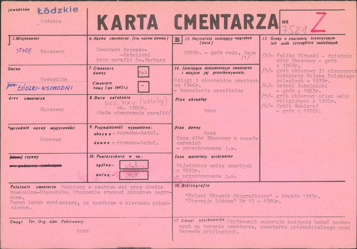 Karta cmentarza, skan nr 1