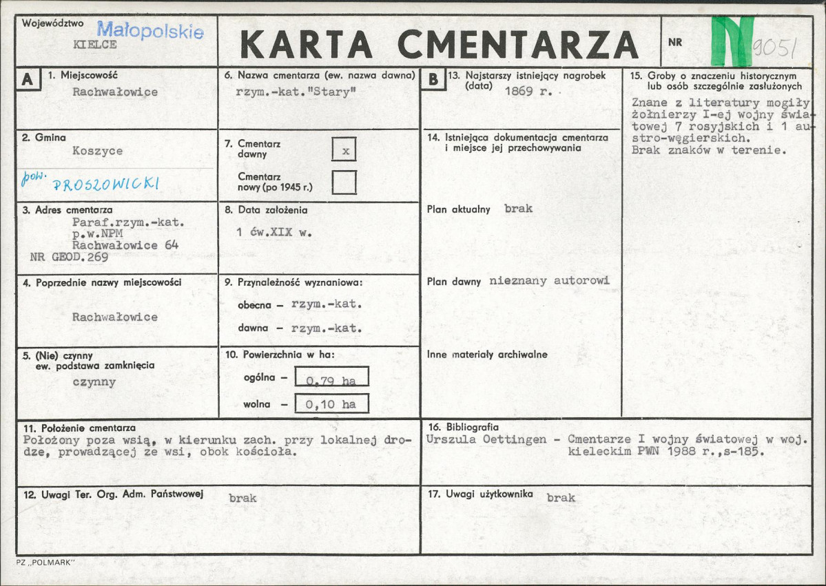 Karta cmentarza, skan nr 1
