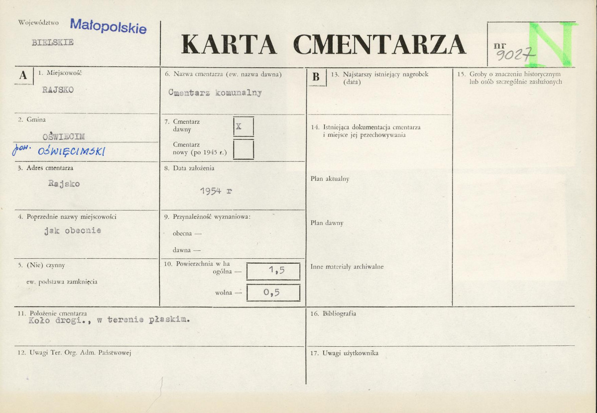 Karta cmentarza, skan nr 1